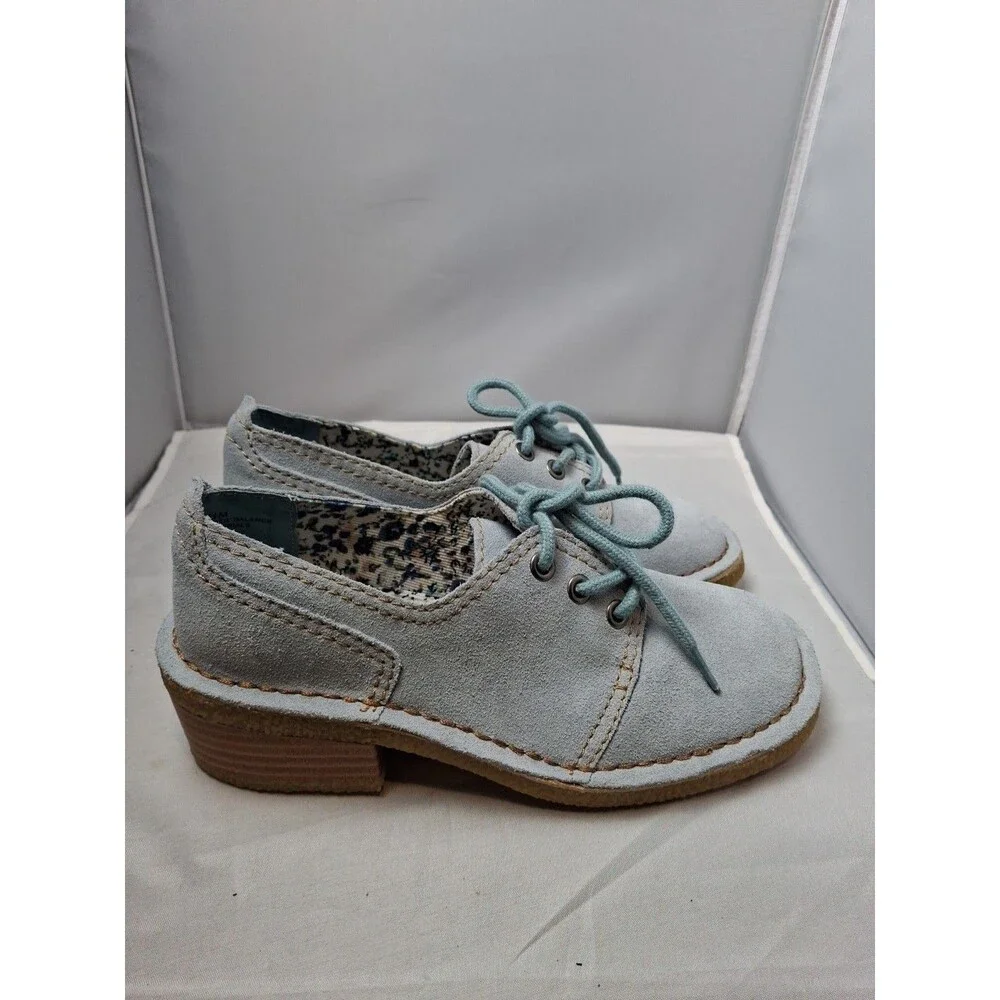 RAMPAGE women's Light Blue Suede Oxford Boat Shoes Loafers Moccasins Size 6.5